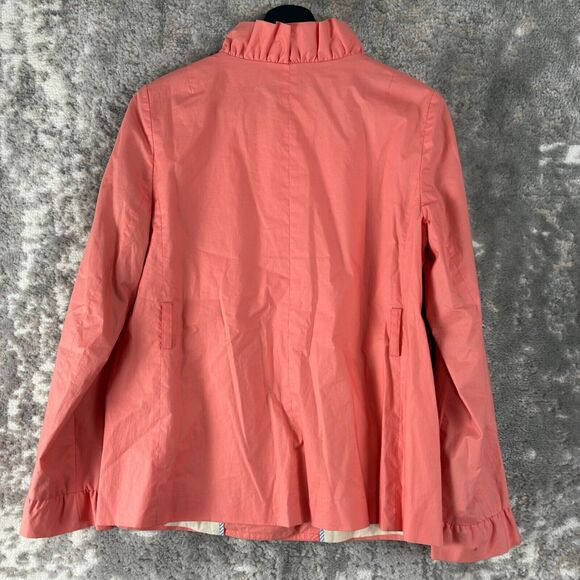 J Crew Womens Size 6 Cotton Button Coat Pink Lined Long Sleeve Outdoor Jacket - Picture 5 of 9